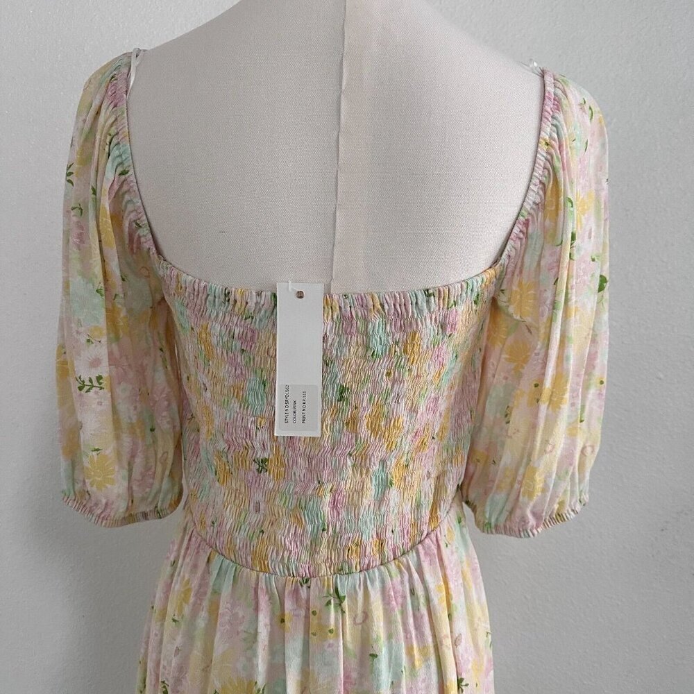 Sophie Rue by Anthropologie Puff Sleeve Mini Floral Dress Cottagecore - Picture 4 of 10